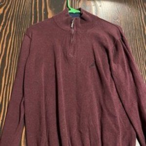 Nautica Maroon Men's Quarter Zip Large